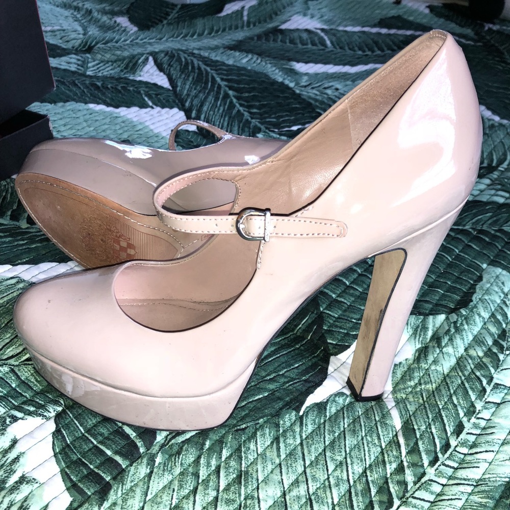 Vince Camuto Nude Patent Leather Mary Janes